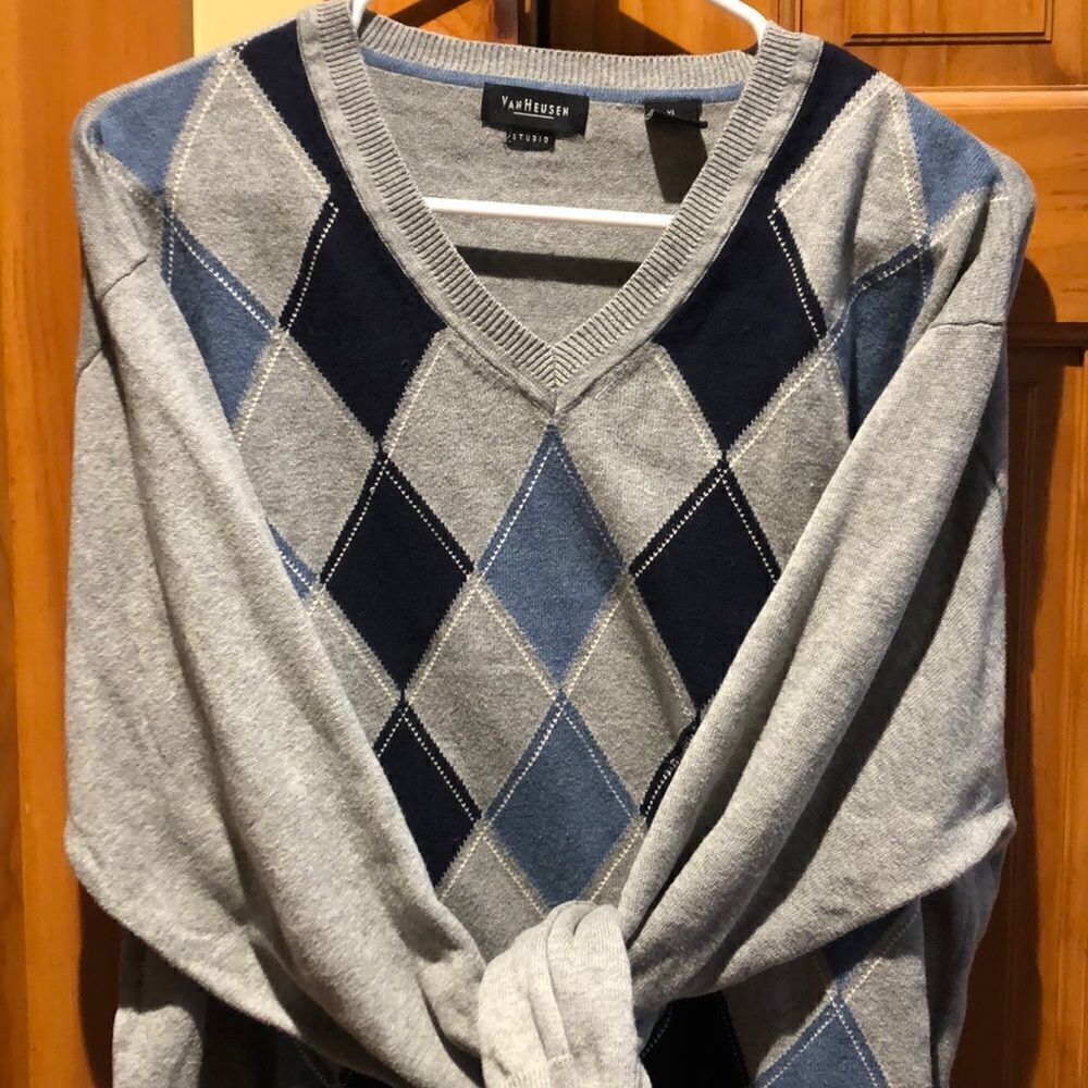 Men’s XL Van Heusen L/S Argyle Sweater